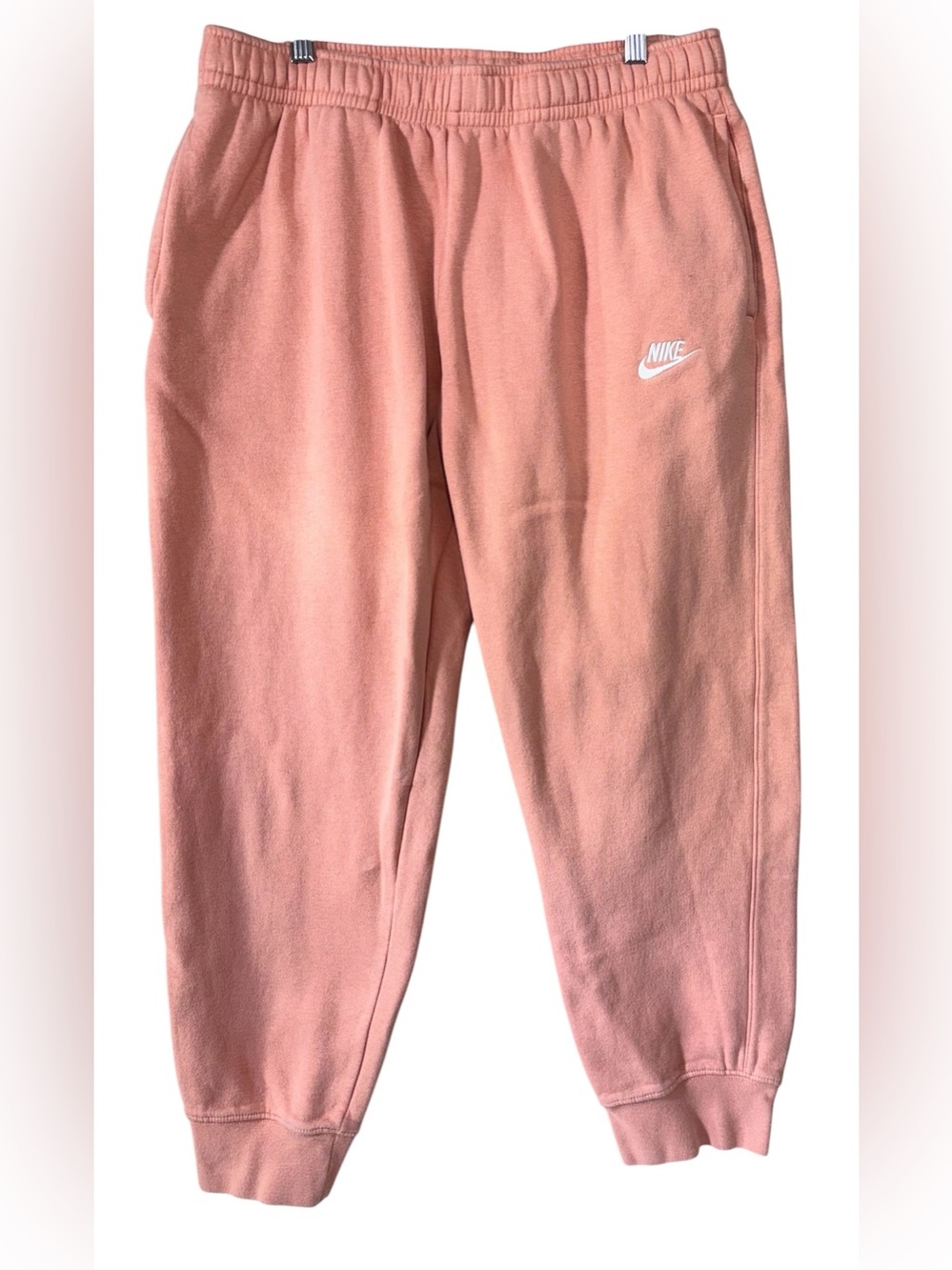 Nike Sportswear Sweatpants Women's Sz L Oversized Club Fleece Mid-Rise Pink